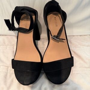 torrid Black Ankle-Strap Block Heels